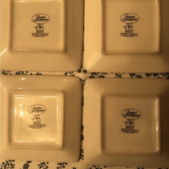 CERTIFIED INTERNATIONAL 6” SQUARE PLATE SUSAN WINGET - BUTTERFLY, Lot of 4 - Picture 6 of 7